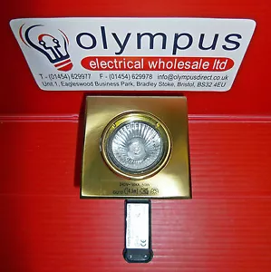 HIGH QUALITY BRUSHED ANTIQUE BRASS SQUARE TILTABLE DOWNLIGHT 50W GU10 - HS105B - Picture 1 of 1