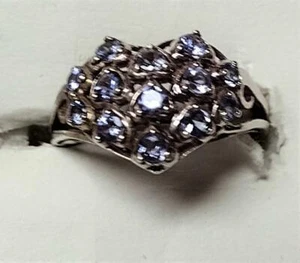 Sterling Silber 0,75 ctw herzförmiger Tansanit Cluster Ring (it 251) - Bild 1 von 1