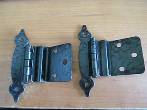 VTG Cabinet Hinge Hammered Colonial Black Spade 3/8" Off-Set FHC1-19-19 - Picture 1 of 2