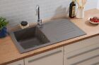 Kitchen sink built-in sink sink granite mineralites 86x50cm gray respect Boston