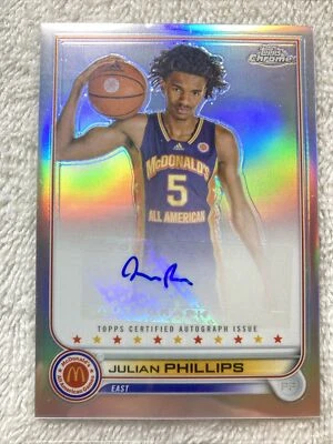 22/23 Topps Chrome McDonald's All-American Julian Phillips Auto NBA Bulls RC - Image 1 of 2