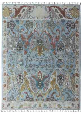 Ikat White Handmade Tufted Traditional Woolen Area Rugs - Image 1 of 4