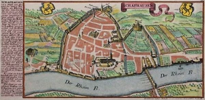 Schaffhausen - Schafhausen - Originaler Kupferstich von Gabriel Bodenehr um 1725 - Bild 1 von 3