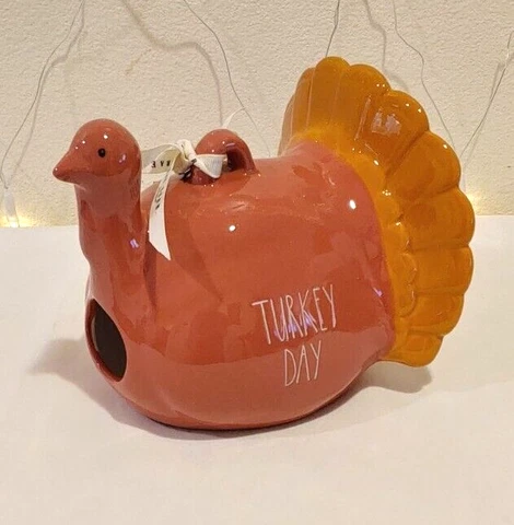 Rae Dunn ceramic Turkey Day Birdhouse 6 x 6 x 5.25 new In box Cover