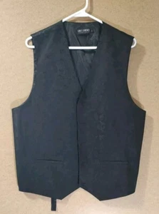 Umo Lorenzo's Men's Waistcoat Vest Paisley Pattern Black Color Size L - Picture 1 of 14