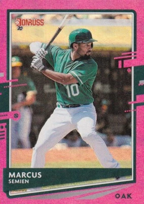 2020 DONRUSS PINK HOLO MARCUS SEMIEN OAKLAND ATHLETICS PARALLELS - H1091 - Image 1 of 2