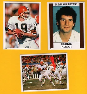 1988 Panini BERNIE KOSAR Cleveland Browns 3-Card Sticker Lot - Picture 1 of 1