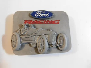 NOS SISKIYOU FORD RACING BELT BUCKLE L-90 VTG RACE CARE BLUE & RED ENAMEL RARE - Picture 1 of 2