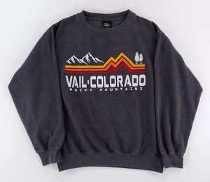 Prairie Mountain Crewneck Sweatshirt Vail Colorado Gray Embroidered Mens M - Picture 1 of 7