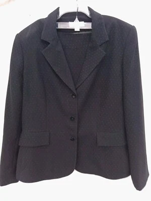 John Meyer Skirt Jacket  Suit Sz 16 Black Red Dress Casual Pleated Women's XL - Image 1 of 4