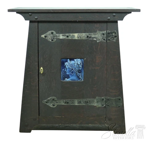 F54240EC: Antique Arts & Crafts Mission Oak Smoking Cabinet Cover