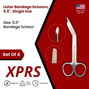 4er Set Lister Verbandschere, 5,5", Einmalgebrauch - Bild 1 von 8