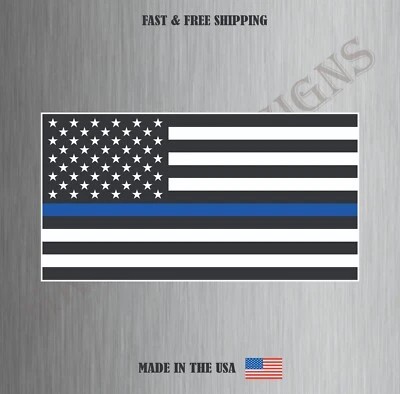 American Flag Blue Lives Matter Police USA Car Decal Sticker Vinyl Water Resist Foto 1 de 3