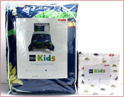 7 Piece - EVERETT the DINOSAUR Comforter + Sham + Sheet Set - Blue  FULL 🌟NEW🌟 - Image 1 of 4