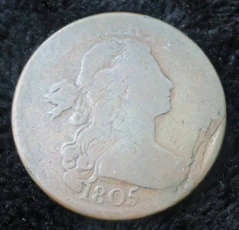 1805 Large Cent * Clear Date * Nice Detail * Great for a Book * 696 Cover