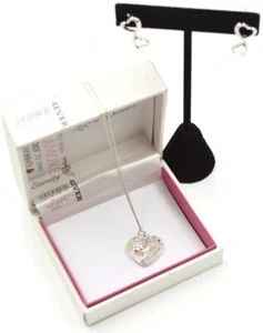 Collar y pendientes de plata de ley de cristal "Love Grows" corazón infinito 925 - Imagen 1 de 16