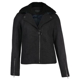 Eleven Paris Fuprem Wool Blend Moto Jacket Fur Collar Military Coat *SZ 34 ( XS? - Picture 1 of 2