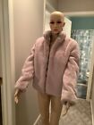 Magaschoni Pink Faux Fur Glam Rave Furry Jacket Size Small