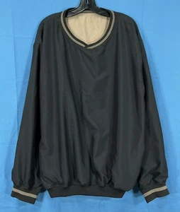 FAIRWAY GOLF Packable Men's BLACK Soft Shell V-NECK Pull-Over JACKET Sz XXL - Picture 1 of 6