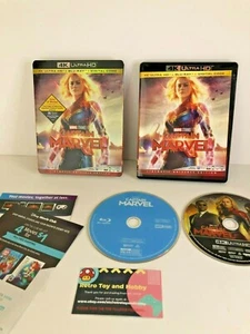 Captain Marvel Disney 4k UHD + Blu Ray + Digital Code WITH Slipcover! 👀 - Picture 1 of 3