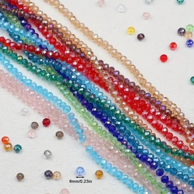 1 Strand 6mm Transparent Clear Shine Rondelle Faceted Glass Crystal Beads 75pc - image 1 of 4