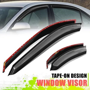 Paraseras de ventana de 4 piezas con cinta negra estilo fibra de carbono para Sonata 06-10 - Imagen 1 de 6