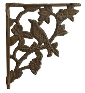 7.5" Cast Iron Decorative Bird On Branch Bracket Shelf Holder - Picture 1 of 2