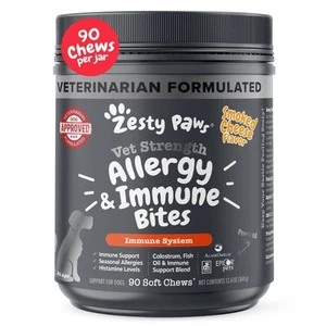 Zesty Paws Vet Strength Dog Allergy Relief Chews Dog Probiotics for Itchy Ski... - Picture 1 of 7