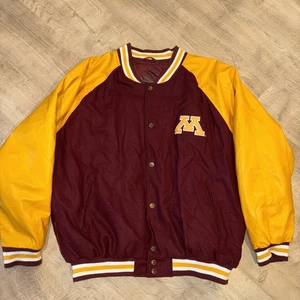 VINTAGE Y2K Minnesota Gophers Steve & Barry's Faux Leather Varsity Jacket XXL - Bild 1 von 11