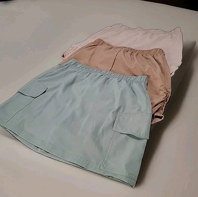 One Step Up Skort Lot of 3 Earth tone Cargo & Runched -Stretchy Girl's Sz 14-16 - Image 1 of 4
