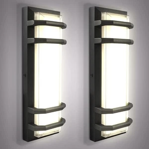 Luxrite LED Outdoor Wall Light 15.75in 3CCT 3000K-5000K 15W Aluminum IP65 2-Pack - Picture 1 of 7