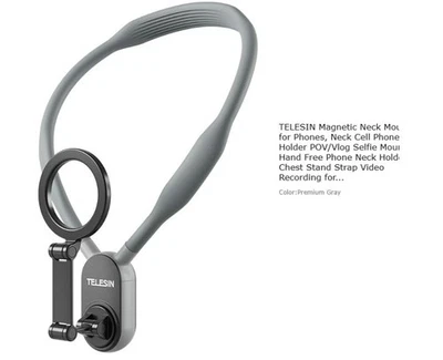 Soporte magnético para teléfono con cuello TELESIN manos libres POV Vlog para pecho Foto 1 de 4