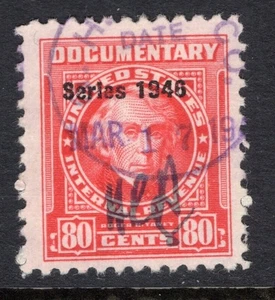 US Scott R447 Used - Series 1946- CV 5$ - Picture 1 of 2