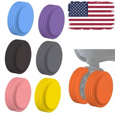 Capas de roda de bagagem 8 peças para malas de 8 rodas cadeira de escritório proteção de silicone - Imagem 1 de 4