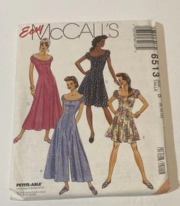 Vintage McCALLS Muster 6513 Misses Jumpsuit Strampler & Kleid 8-12 UC FF - Bild 1 von 6