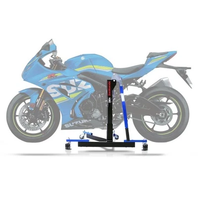 Bequille d'atelier Centrale CS Power Evo pour Suzuki GSX-R 1000 R 17-21 bleu - Photo 1/4