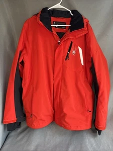 Spyder Ski Snowboarding Jacket Thinsulate Mens Large Red Hoodie Spylon XtL NWOT - Picture 1 of 21