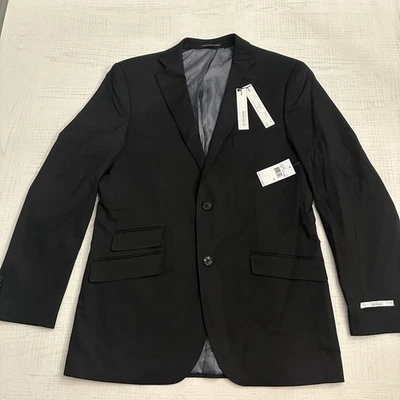 PERRY ELLIS PORTFOLIO Size 41 L Black Slim Fit 2 Button Sport Coat Blazer Jacket - Image 1 of 4