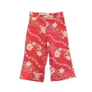 Vtg Gymboree 2001 Y2K Tropical Floral Wide Leg Pants Elastic Waist Summer Beach - Picture 1 of 9