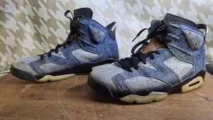 Mens Size 11-Nike Air Jordan 6 Retro Washed Denim Sneakers - - Picture 1 of 6