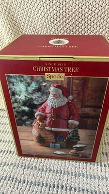 Spode Christmas Tree Figural Santa Cookie Jar 12 Inch New In Box - Image 1 of 4