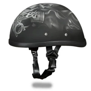 Daytona Helmets Skull Cap EAGLE- W/ PISTONS SKULL non DOT Motorcycle Helmet - Bild 1 von 6