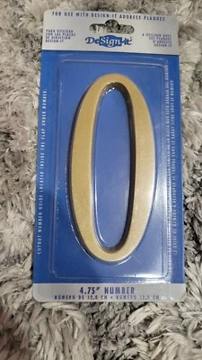 Placa estándar Whitehall DeSign-it 4,75" número 0 latón satinado #0 Foto 1 de 3