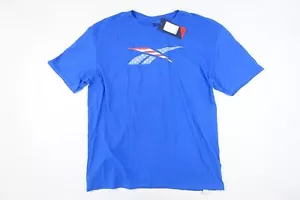 REEBOK Azul XL Bandera Eeuu Ee.uu. Estampado Camiseta Hombre Nuevo con Etiquetas - Imagen 1 de 5