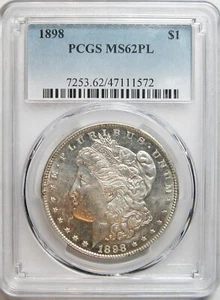 1898 Morgan Silberdollar PCGS MS-62PL - Bild 1 von 2