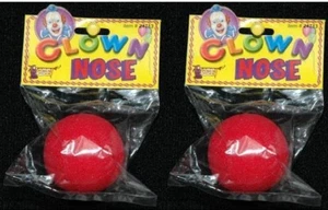 HALLOWEEN RED CLOWN NOSES FOAM NOSE BIG 2" LOT 2 CIRCUS ADULT CHILDREN HOSPITAL - Picture 1 of 5