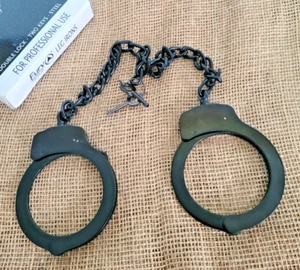 Fury Leg Irons Handcuffs Black Double Locking With Two Keys Stainless Steel - Picture 1 of 9