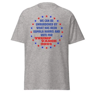 Anti Kamala Harris Trump Vance Election 2024 T shirt Unburdened By Harris - Picture 1 of 10