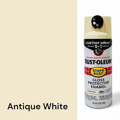 Rust-Oleum Antique White Spray Paint 12oz Gloss Protective Enamel Stops Rust E5 - Image 1 of 4