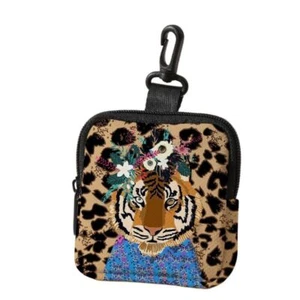 Tiger Leopard Print Wallet Waterproof Zipper Storage Bag Cool Coin Purse - Picture 1 of 4